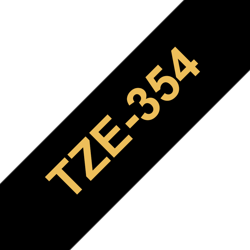 Genuine Brother TZe-354 Labelling Tape Cassette – Gold on Black, 24mm wide